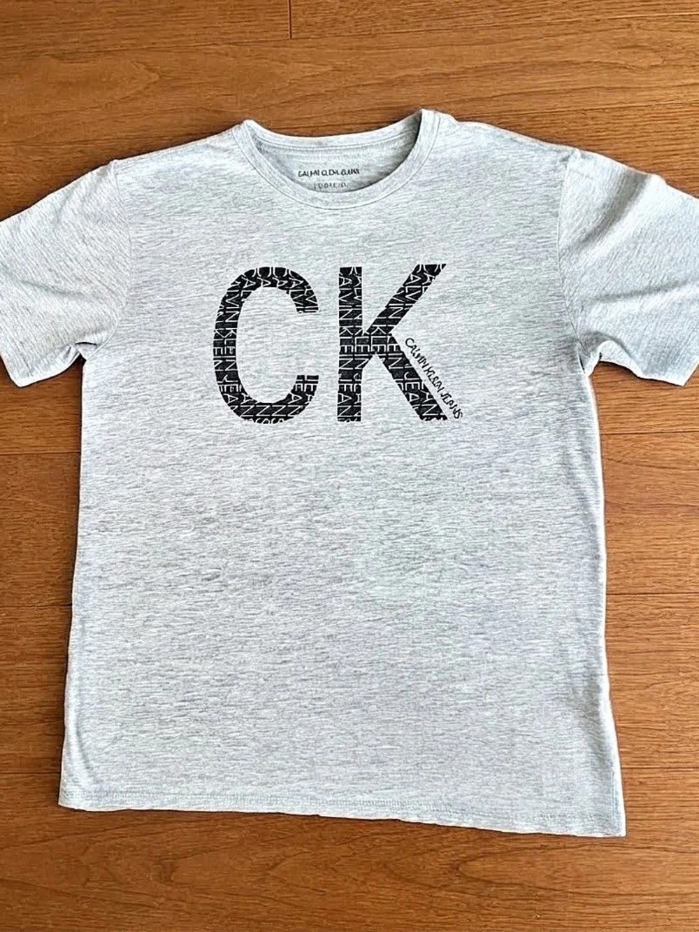 Calvin Klein Jeans CK Logo Tee Kids Girls XL 14/16 Grey
